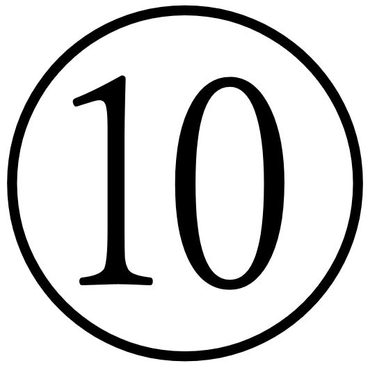 Simbol broja 10 u krugu